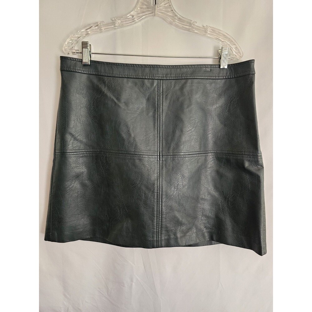 The Limited Green Faux Leather Mini Skirt Womens Size 14 Vegan Leather NWT